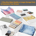 SpaceAid Drawer Organizer Clothes, 12 Pack Dresser Organizer Bins for Nursery, Closet Organization and Storage Dividers for C