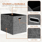 Posprica 13x15x13in Collapsible Storage Bins, Fabric Foldable Cube Storage Boxes, Decorative Storage Baskets Organizer for IK