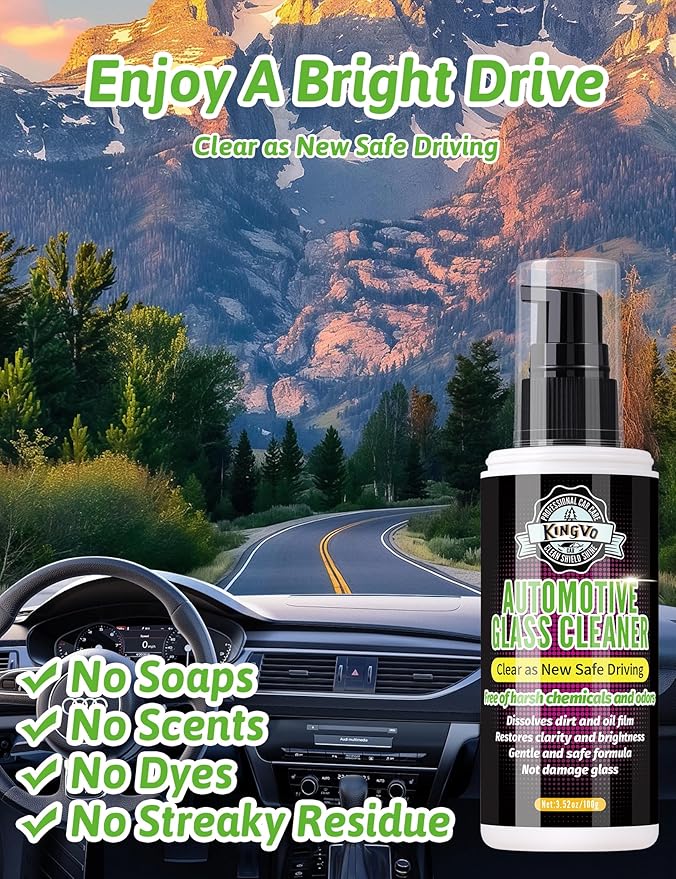 Kingvo Car Ceramic Coating, Car Spray Wax Graphene Polish Crystal Coating,Windshield Washer Fluid Window Cleaner Detailing Su