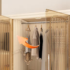 Portable Closet Storage with Magnetic Doors and Wheels, Foldable Armoire Wardrobe Closet with 1 Hanging Rod, 12 Cubes and 6 H