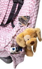 Niko Easy-Wash Children's Car Seat Cover & Liner - Minky - Pink Chevron - Perfect for Winter - Fits Most Toddler Car Seats - 
