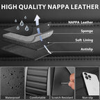 CAR PASS Nappa Leather Car Seat Covers Full Set, Luxury Seat Protector for Cars, Waterproof Anti-Slip Seat Cushion Armrest Co