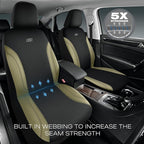 Skechers Car Seat Covers, Work Leather Seat Covers 5-Times Stronger Built-in Webbing, Oxford Fabric Front Seat Cover, Airbag 