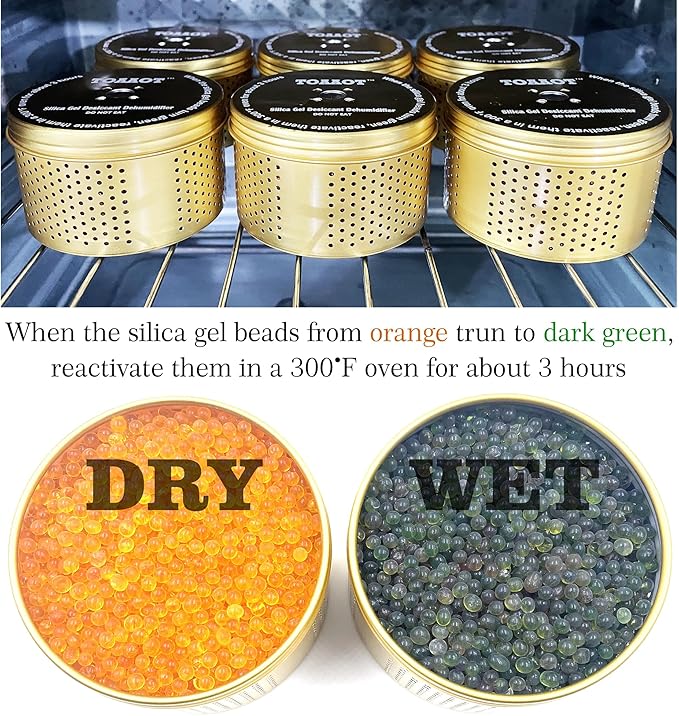 Gun Safe Dehumidifier 200g - Small Silica Gel Desiccant Canister, Moisture Absorber for Gun Cabinets & Safes, Protect 160