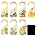 R HORSE 8Pcs Safari Baby Closet Dividers, Double Sided Nursery Hanger Dividers Wood Baby Closet Size Organizers for Boy Girl 