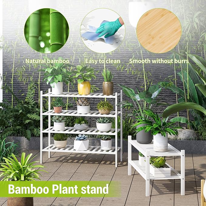BMOSU 2-Tier Bamboo Shoe Rack Premium Stackable Shoe Shelf Storage Organizer for Hallway Closet Living Room Entryway Organize