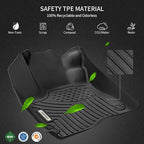 OEDRO Floor Mats for Chrysler Pacifica 2017-2025 2026 (No Hybrid Models), Fit 7 and 8 Passenger Model, 3D Custom All-Weather Protection Full Set TPE Floor Liners