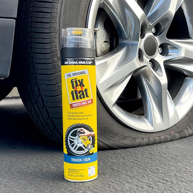 Fix-A-Flat S60369 Aerosol Emergency Flat Tire Repair and Inflator, for X-Large Tires, Eco-Friendly Formula, Universal Fit for