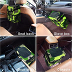 Cute Car Trash Can with Lid – Multipurpose Collapsible Trash Bin for Car, Leak-Proof Organizer, Waterproof Garbage Can with Storage Pockets & Adjustable Straps, 2 Gallons (Camo Green)