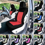 Universal Fit Diamond Stitched Flat Cloth Car Seat Covers Full Set - Beige