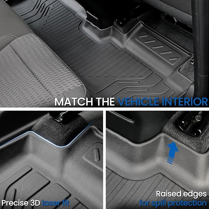 Floor Mats & Cargo Mat with Backrest Mat for 2025-2026 Chevy Equinox(Only Gas)/GMC Terrain, Door Sill Guards, All Weather TPE Car Floor Liners Trunk Mat Accessories for Chevrolet Equinox