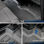 Floor Mats & Cargo Mat with Backrest Mat for 2025-2026 Chevy Equinox(Only Gas)/GMC Terrain, Door Sill Guards, All Weather TPE Car Floor Liners Trunk Mat Accessories for Chevrolet Equinox