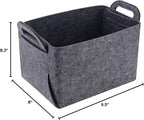 Minoisome Storage Basket Felt Storage Bin Collapsible& Convenient Box Organizer with Carry Handles for Office Bedroom Closet 
