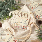 Whaline 8Pcs Vintage Wildflower Hanging Wood Baby Closet Size Dividers and Organizer - Newborn to 24 Months - Thicken Wardrob