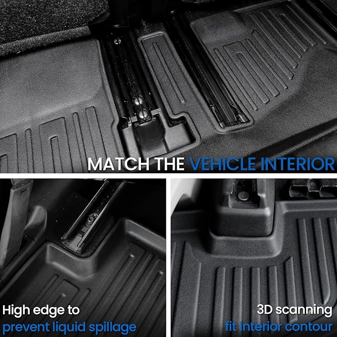 Floor Mats Cargo Mat Set for 2022-2025 2026 Mitsubishi Outlander (Not Fit Sport or PHEV), All Weather TPE Backrest Mat Trunk Mat Cargo Liner Accessories(Floor Mats+Backrest Mats+Cargo Mat)