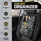 CAT® Car Seat Organizer for Cars Trucks SUVs, Removable Portable On-The-Go, Securely Attaches to Front or Rear Seats, Adjustable Straps, Car Accessories Compact Caddy for Travel Driving - Urban Camo