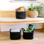 NaturalCozy Storage Cubes 9”x9”x7”Cotton Rope Woven Baskets for Organizing 3-Pack | 9 Inch Cube Storage Bin | Small Basket fo