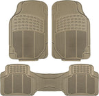 FH Group Car Floor Mats - Heavy-Duty Rubber Floor Mats for Cars, Universal Fit Full Set, Trimmable Automotive Floor Mats, ClimaProof Floor Mats For Most Sedan, SUV, Truck Floor Mats Beige