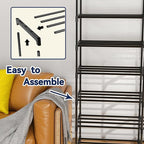 Large Shoe Rack Organizer, 4-Row 8-Tier Tall Shoe Storage Shelf for Closet, Entryway, Garage, Metal Free Standing Shoe Holder