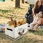Rustic Pig Storage Bins & Boxes with Handles, Farmhouse Pig Foldable Basket for Organizing, Live Like Someone Left the Gate O