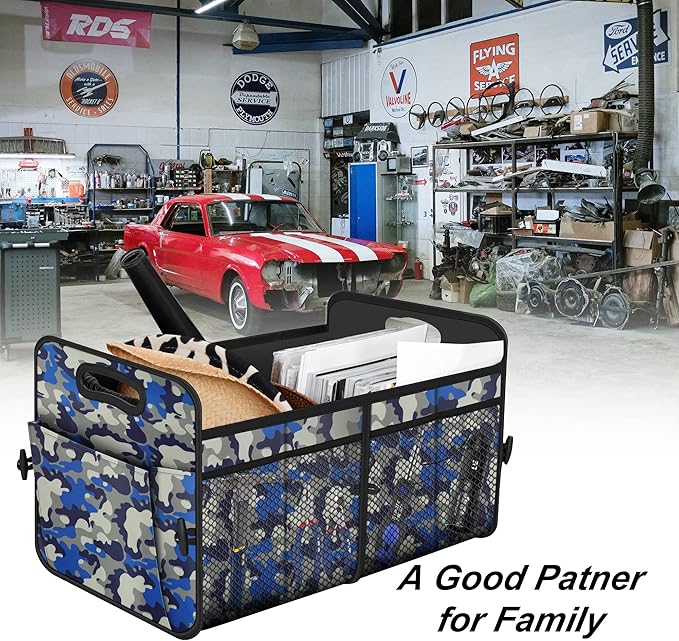 Femuar Car Trunk Organizer with 72L Large Capacity Waterproof Collapsible and 11 Pockets, Trunk Organizer for Car SUV/Jeep/Se