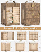 AKOZLIN 360° Rotating Jewelry Box 6-Tier Organizer Functional Jewelry Storage Case for Women Girls Ring Necklace Earring Brac