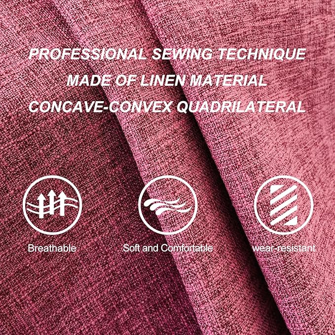 Linen Car Seat Cover - Non-Slip & Breathable - Universal Fit for Cars, Vans, SUVs, Trucks - 2 Units - Pink