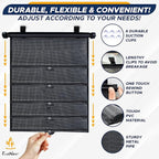 EcoNour Car Window Shades for Baby (2 Pack) - Upgraded | Shades for Side Window | Comes with Enhanced Suction Cups & Large Clips for Durability | Baby Car Accessories (18" x 20")