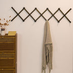 SKOLOO Hat Rack for Wall with 17 Hooks, Solid Wooden, Modern, Expandable Coat Rack Wall Mount for Coats, Hats, Bags, Baseball