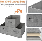 GRANNY SAYS Storage Bins for Shelves, Closet Bins with Label Holders, Fabric Storage Bin for Bedroom, Decorative Storage Cont