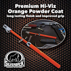 Silverback Hi-Visibility Orange Dual Foot Commercial Truck Tire Pressure Gauge, Recalibratable. Heavy Duty Stick Gauge with Black Metal Bar, Range 10-150 PSI in 2 PSI Increments.