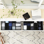 Household Essentials 2-Pack of Drawer Organizers, Sturdy Chipboard with Soft Polyester Cover, Handy and Fashionable Organizat