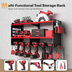 Spampur Power Tool Organizer Wall Mount with Charging Station, 15 Min Assembly & Maximum 420lbs Load by Heavy Duty Metal, 8 S
