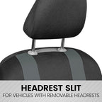 BDK carXS Seat Covers for Cars, Light Gray Two-Tone Car Seat Covers with Matching Back Seat Cover, Made to Fit Most Auto Truc