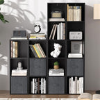 5 Cube Storage Organizer, Narrow Open Shelf Bookcase, Freestanding Low Display Bookshelf with Eco-Friendly Melamine Surface f