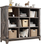 EnHomee 9 Cube Storage Organizer and Shelves, Cubby Storage Organizer, Bookshelves with Storage for Home and Bedroom, Black O