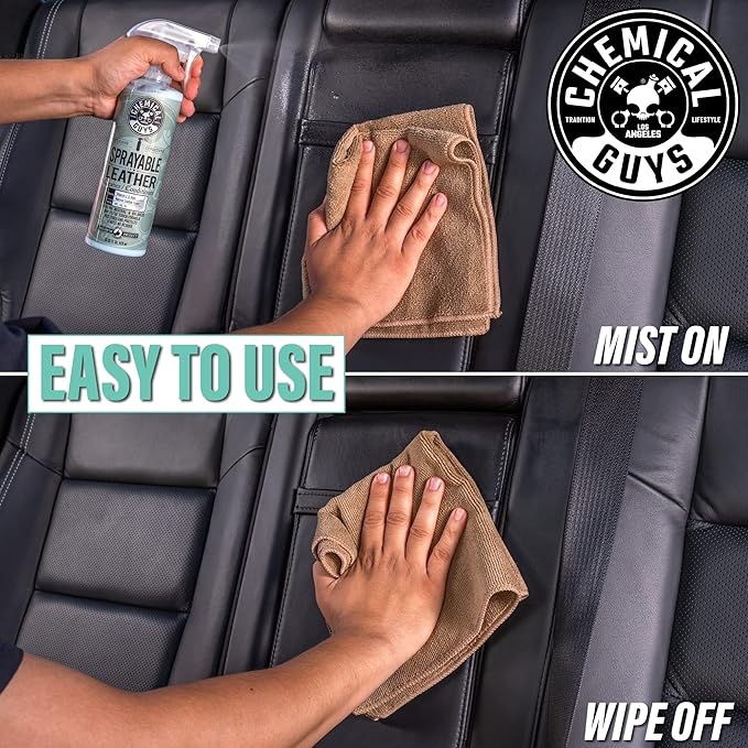 Chemical Guys SPI_103 Sprayable Leather Cleaner and Conditioner in One for Interiors, Apparel, and More (Works on Natural, Sy
