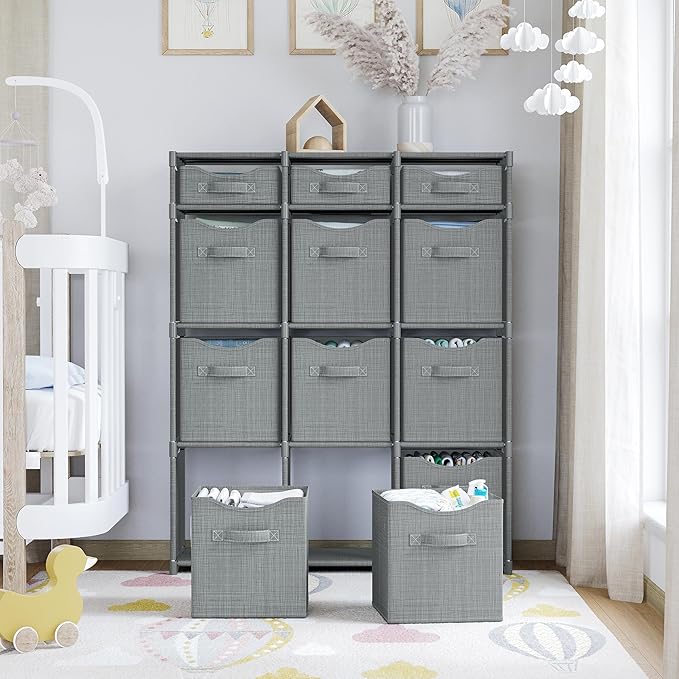 Cube Storage Organizer with Storage Bins Included - The Perfect Closet Organizers and Storage Solution. Includes 12 Storage C