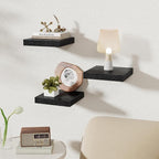 Fun Memories Square Floating Shelves for Wall, 9.3" W x 9.3" D x 1.4" H, Shelves for Wall with Invisible Brackets, Small Wood