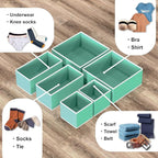 SIMPLE HOUSEWARE Foldable Drawer Organizer for Clothes/Underwear/Panty/Onesie Stocking Bin, Set of 12, Turquoise