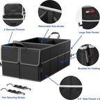 EPAuto Foldable Car Trunk Organizer, 3-Compartment with Removable Divider, Black