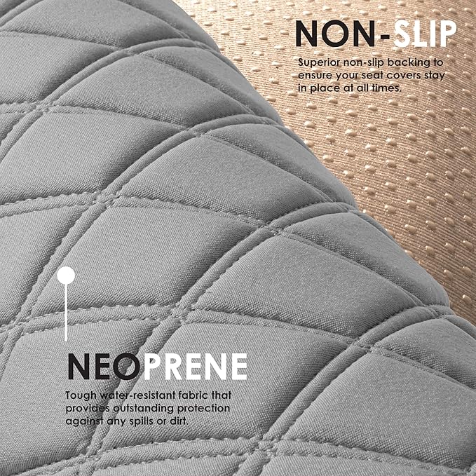 FH Group Neosupreme Automotive Seat Cushions - Universal Fit, Rear Car Seat Cushion With Non-Slip Silicone Backing for SUV, S