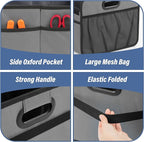 Simple Deluxe Car Trunk Organizer, Collapsible 2 Compartments Trunk Storage, Anti-slip Design, Made of Waterproof 600D Oxford P