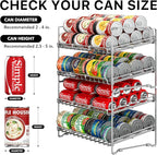 Simple Houseware 2 Tier Stackable Can Rack, Silver, 2 Pack