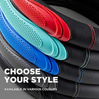 Road Comforts Car Steering Wheel Cover - Microfiber Leather Steering Wheel Wrap Sports 14.5-15 Inch Steering Wheel Cover Non-