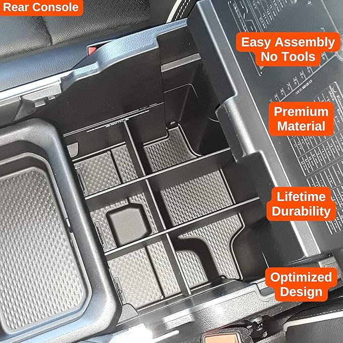 Vehicle OCD - Lower Center Console Organizer for RAM 1500/2500/3500 (2019-2026) (NOT for Classic, Longhorn, Limited) (NOT for TRX, RHO, Rebel GX with console mounted shifter) - Made in USA - SLX161