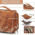 Elviros Hanging Toiletry Bag for Men Travel Essentials 3-in-1 Large Waterproof Dopp Kit PU Leather Shaving Bag with Separate 