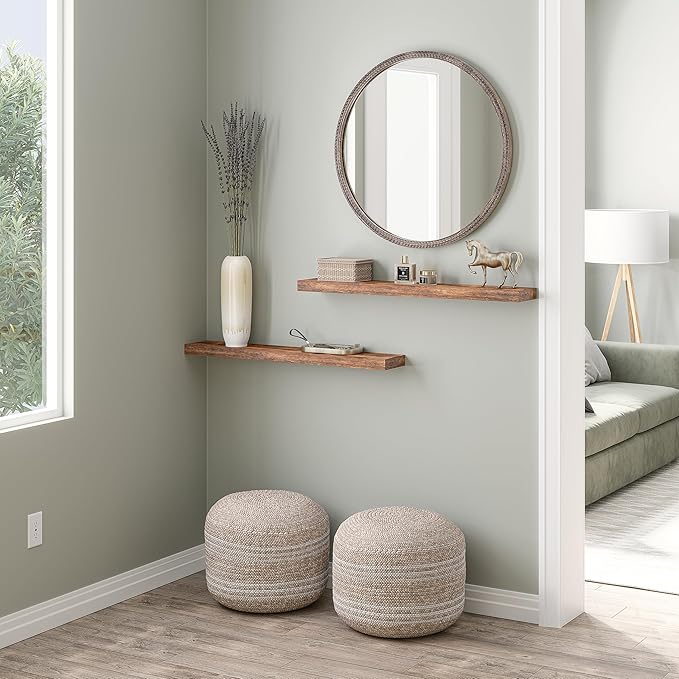 Ballucci Floating Shelves, 36" Wood Wall Shelf Set of 2, with Invisible Brackets for Bathroom, Living Room, Bedroom, Kitchen,