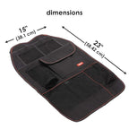 Diono Stow 'n Go Car Back Seat Organizer for Kids, Kick Mat Back Seat Protector, with 7 Storage Pockets, 2 Drinks Holders, Wa