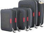 LeanTravel Premium Compression Packing Cubes for Travel - Suitcase Organizer Bags with Double Zipper & Breathable Mesh Panel 